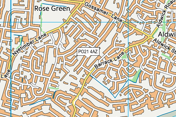 PO21 4AZ map - OS VectorMap District (Ordnance Survey)