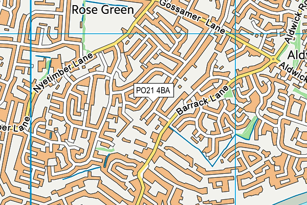 PO21 4BA map - OS VectorMap District (Ordnance Survey)