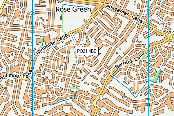 PO21 4BD map - OS VectorMap District (Ordnance Survey)