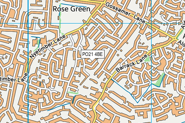 PO21 4BE map - OS VectorMap District (Ordnance Survey)