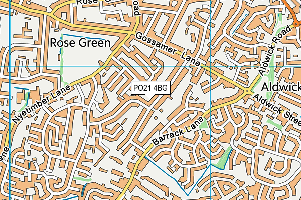 PO21 4BG map - OS VectorMap District (Ordnance Survey)