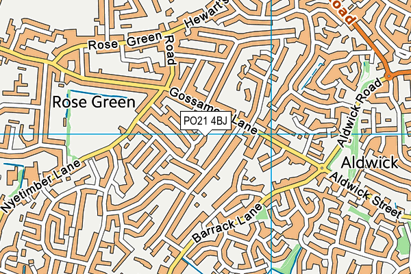 PO21 4BJ map - OS VectorMap District (Ordnance Survey)