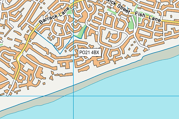 PO21 4BX map - OS VectorMap District (Ordnance Survey)