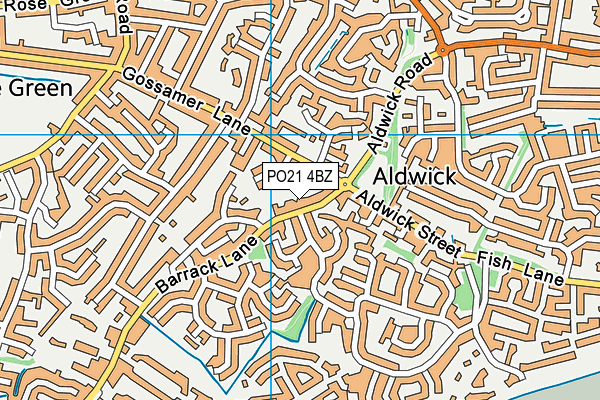 PO21 4BZ map - OS VectorMap District (Ordnance Survey)