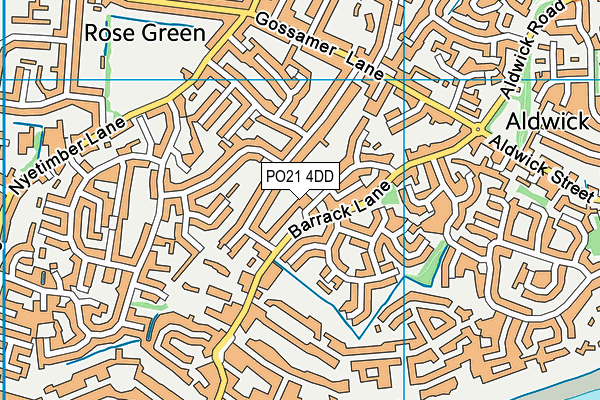 PO21 4DD map - OS VectorMap District (Ordnance Survey)