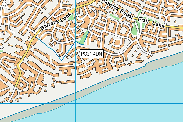 PO21 4DN map - OS VectorMap District (Ordnance Survey)