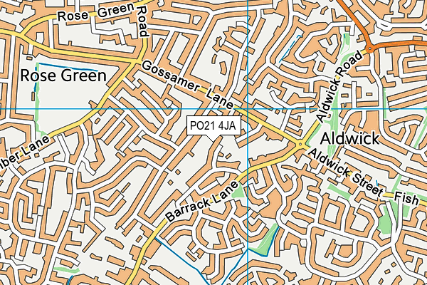 PO21 4JA map - OS VectorMap District (Ordnance Survey)