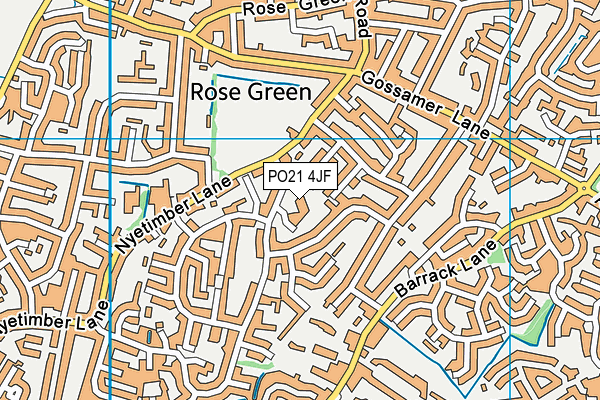 PO21 4JF map - OS VectorMap District (Ordnance Survey)