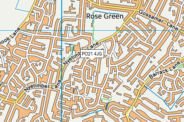 PO21 4JG map - OS VectorMap District (Ordnance Survey)