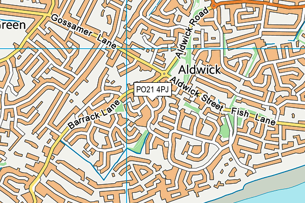 PO21 4PJ map - OS VectorMap District (Ordnance Survey)