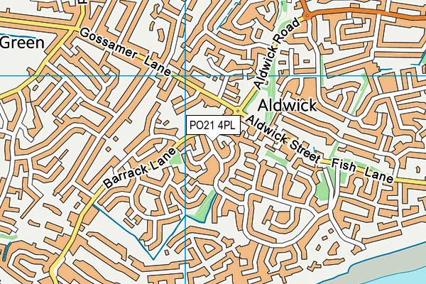 PO21 4PL map - OS VectorMap District (Ordnance Survey)