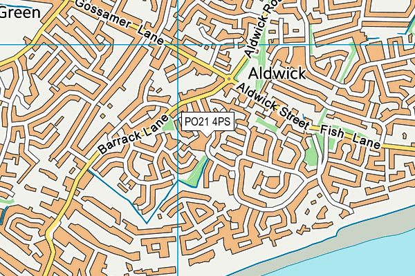 PO21 4PS map - OS VectorMap District (Ordnance Survey)