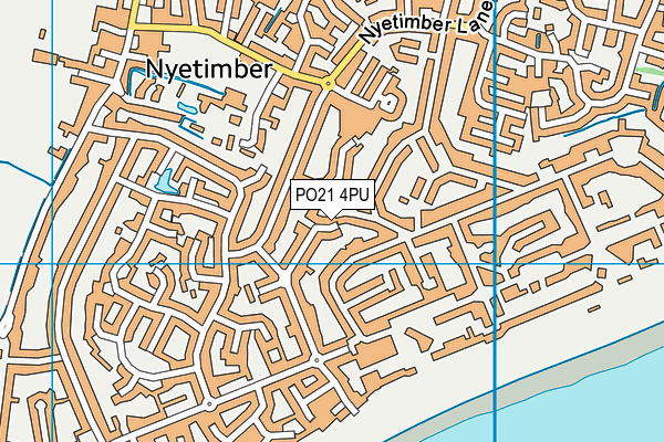 PO21 4PU map - OS VectorMap District (Ordnance Survey)