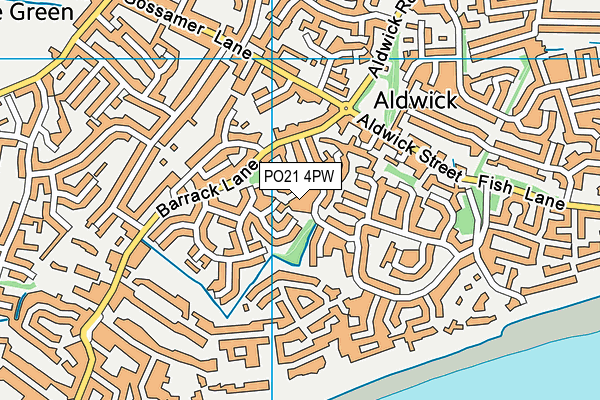 PO21 4PW map - OS VectorMap District (Ordnance Survey)