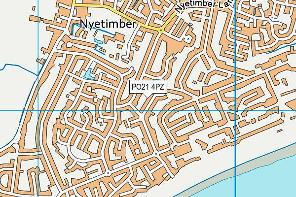 PO21 4PZ map - OS VectorMap District (Ordnance Survey)