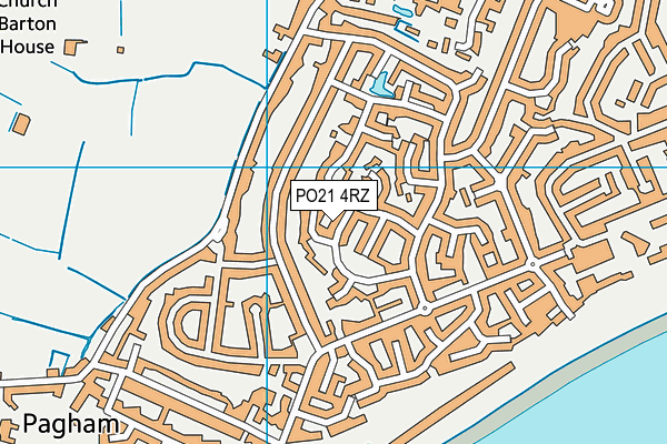 PO21 4RZ map - OS VectorMap District (Ordnance Survey)