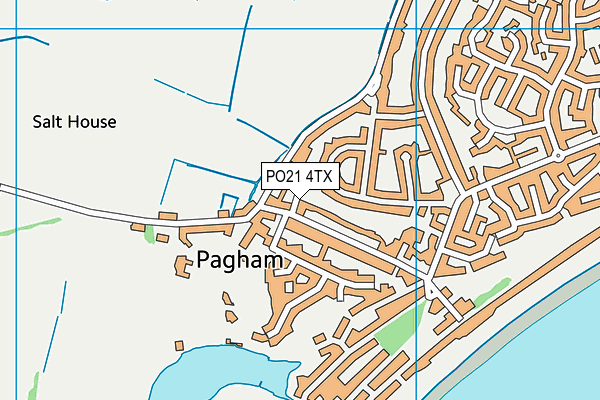 PO21 4TX map - OS VectorMap District (Ordnance Survey)