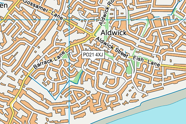 PO21 4XJ map - OS VectorMap District (Ordnance Survey)