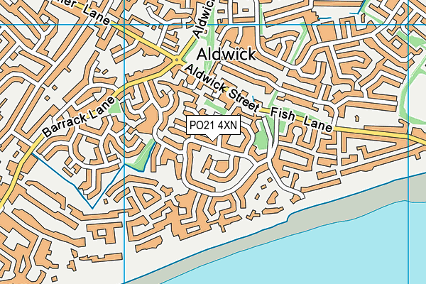 PO21 4XN map - OS VectorMap District (Ordnance Survey)