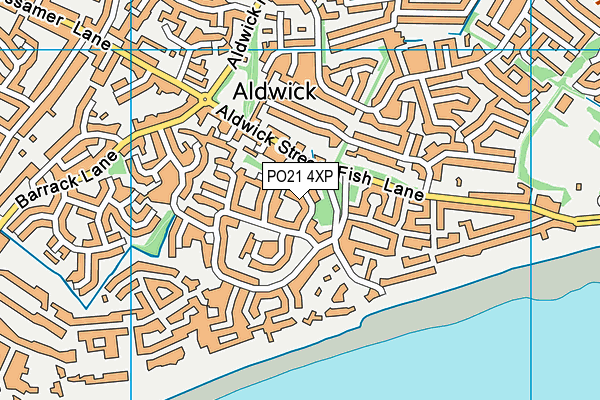 PO21 4XP map - OS VectorMap District (Ordnance Survey)