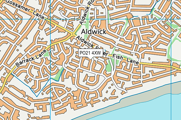 PO21 4XW map - OS VectorMap District (Ordnance Survey)