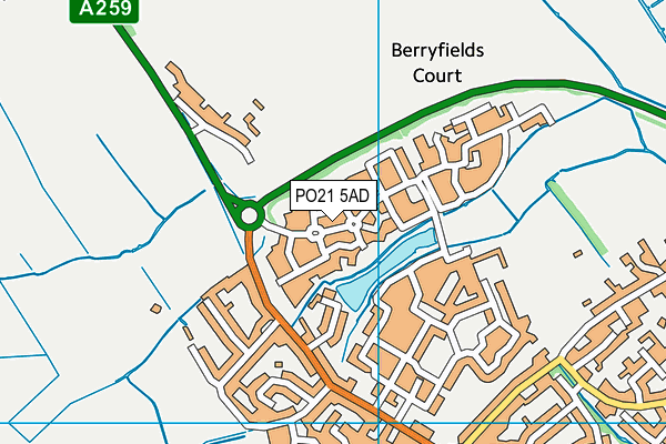 PO21 5AD map - OS VectorMap District (Ordnance Survey)