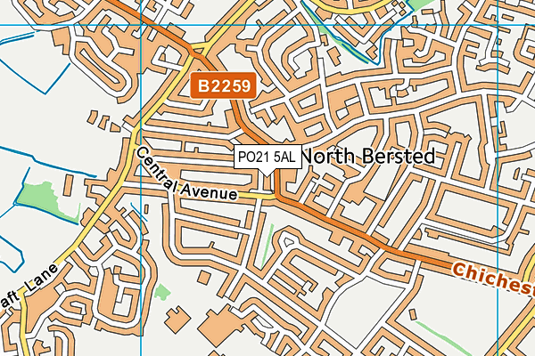 PO21 5AL map - OS VectorMap District (Ordnance Survey)