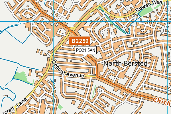 PO21 5AN map - OS VectorMap District (Ordnance Survey)
