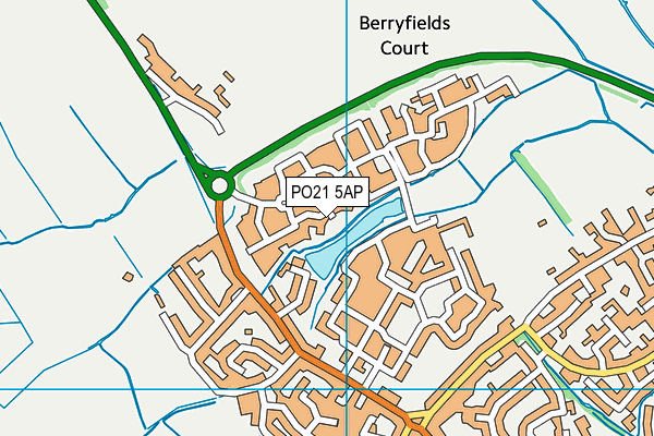 PO21 5AP map - OS VectorMap District (Ordnance Survey)