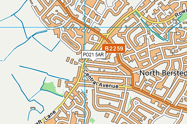 PO21 5AR map - OS VectorMap District (Ordnance Survey)