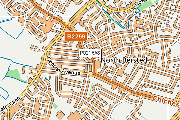 PO21 5AS map - OS VectorMap District (Ordnance Survey)