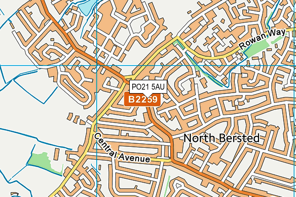 PO21 5AU map - OS VectorMap District (Ordnance Survey)