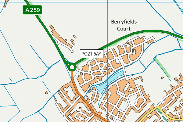 PO21 5AY map - OS VectorMap District (Ordnance Survey)