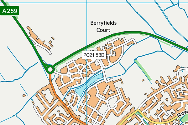 PO21 5BD map - OS VectorMap District (Ordnance Survey)