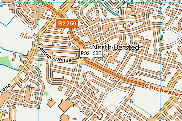 PO21 5BE map - OS VectorMap District (Ordnance Survey)
