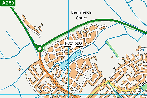 PO21 5BG map - OS VectorMap District (Ordnance Survey)