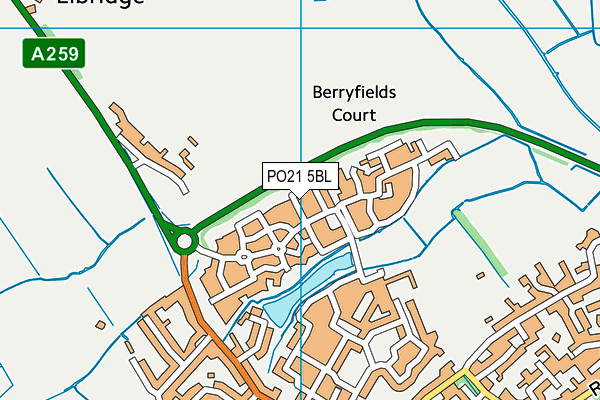 PO21 5BL map - OS VectorMap District (Ordnance Survey)