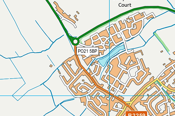 PO21 5BP map - OS VectorMap District (Ordnance Survey)