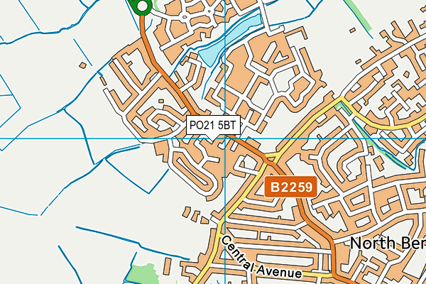 PO21 5BT map - OS VectorMap District (Ordnance Survey)
