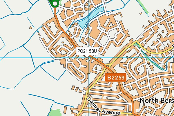 PO21 5BU map - OS VectorMap District (Ordnance Survey)
