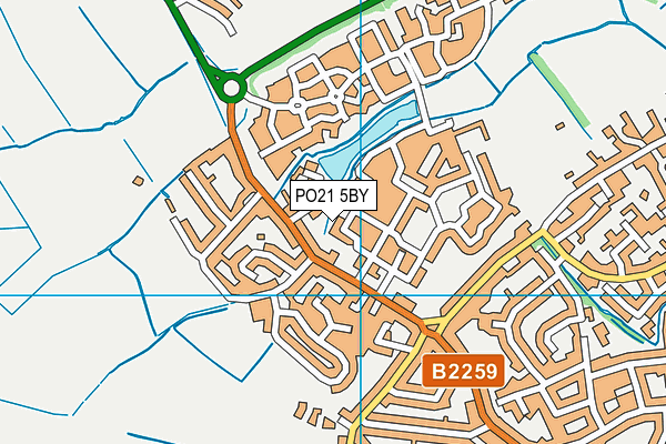 PO21 5BY map - OS VectorMap District (Ordnance Survey)