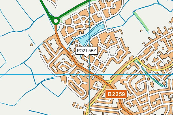 PO21 5BZ map - OS VectorMap District (Ordnance Survey)