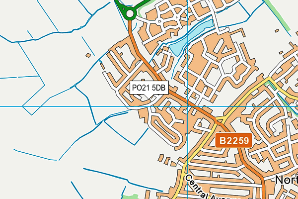 PO21 5DB map - OS VectorMap District (Ordnance Survey)