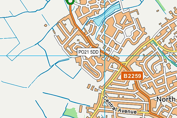 PO21 5DD map - OS VectorMap District (Ordnance Survey)