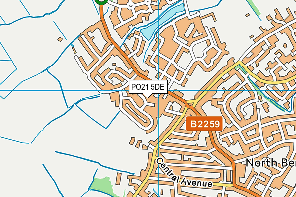 PO21 5DE map - OS VectorMap District (Ordnance Survey)