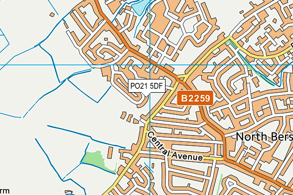 PO21 5DF map - OS VectorMap District (Ordnance Survey)