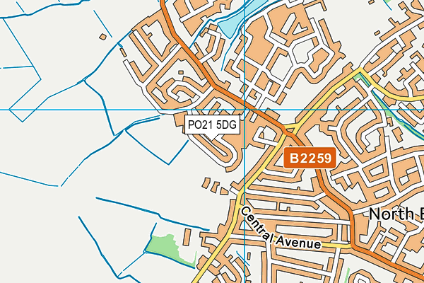 PO21 5DG map - OS VectorMap District (Ordnance Survey)