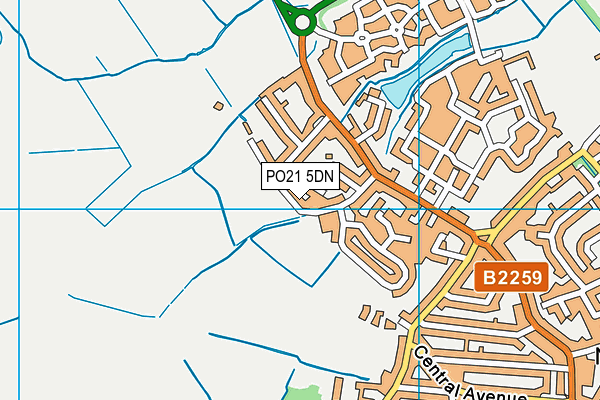 PO21 5DN map - OS VectorMap District (Ordnance Survey)