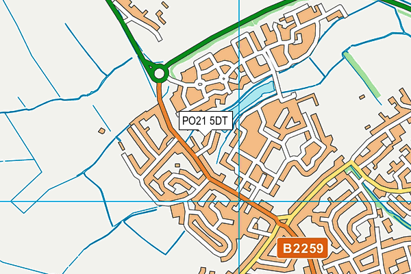 PO21 5DT map - OS VectorMap District (Ordnance Survey)