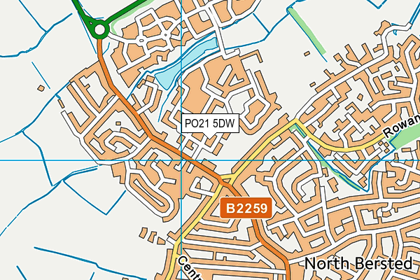 PO21 5DW map - OS VectorMap District (Ordnance Survey)